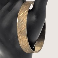 Vintage Park Lane Gold Tone Textured Metal Bangle Bracelet