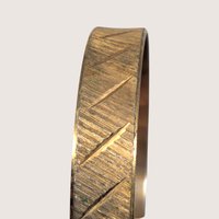 Vintage Park Lane Gold Tone Textured Metal Bangle Bracelet