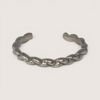Vintage Pewter Braided Bangle Bracelet