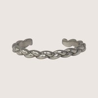 Vintage Pewter Braided Bangle Bracelet