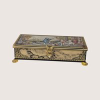Vintage Jamin Faux Marble Renaissance Scene Candy Tin