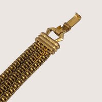 Vintage Gold Tone Multi Strand Textured Bracelet