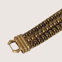 Vintage Gold Tone Multi Strand Textured Bracelet