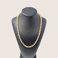 Vintage Faux Pearl Necklace With Rhinestone Clasp