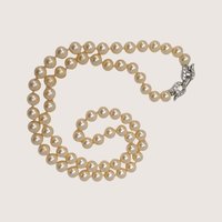Vintage Faux Pearl Necklace With Rhinestone Clasp