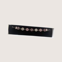 Vintage La Fleur Rhinestone Floral Charm Bracelet