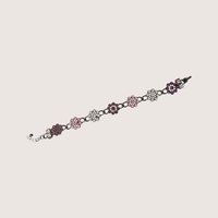 Vintage La Fleur Rhinestone Floral Charm Bracelet