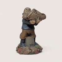 1993 signed Tom Clark "Say Hey" gnome figurine by Cairn Studios on a detailed leaf and acorn base.