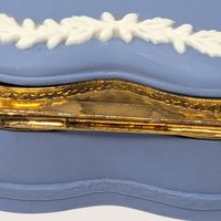 Vintage Blue Wedgwood Jasperware Heart Trinket Box