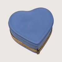 Vintage Blue Wedgwood Jasperware Heart Trinket Box