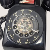1980s AT&T Black Vintage Rotary Desk Phone