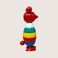 1960s DNH Holland Wooden Stacking Mouse Toy Figurine