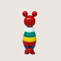 1960s DNH Holland Wooden Stacking Mouse Toy Figurine