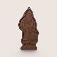 Vintage 1990 Longaberger terracotta Father Christmas cookie mold featuring an embossed Santa carrying a basket.