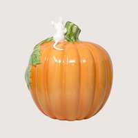 1980s ROC Ceramic Pumpkin Jack O Lantern Mouse Figure