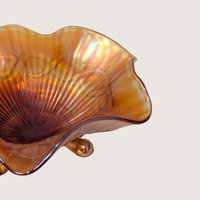 Antique Northwood Marigold Carnival Glass Ruffled Bowl