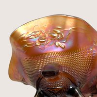 Antique Northwood Marigold Fine Cut Roses Carnival Glass Bowl