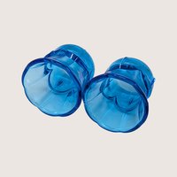 1970s Homco Blue Glass Tulip Peg Votive Candle Holder Pair