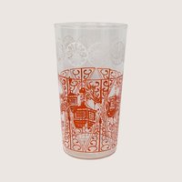 1960s Glass Rooster Weathervane Tumbler Pair