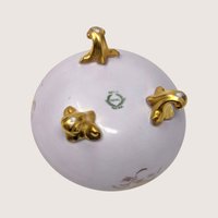 Antique Royal Austria Hand Painted Porcelain Footed Floral Hair Receiver