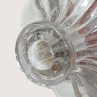 1960s Clear Glass Melon Perfume Bottle Beaded Fan Stopper