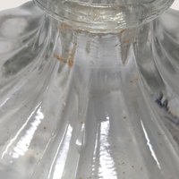 1960s Clear Glass Melon Perfume Bottle Beaded Fan Stopper