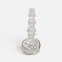 Vintage clear swirl glass perfume bottle with a tall graduated stacked sphere bubble glass stopper