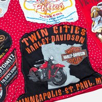 Vintage Handmade Harley Davidson Graphic Tee Throw
