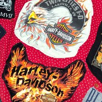 Vintage Handmade Harley Davidson Graphic Tee Throw