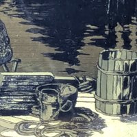 Vintage Lionel Barrymore Purdys Basin Gold Foil Etching