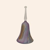 Vintage Rueven Art Glass Bell Hand Painted Nouveau Style