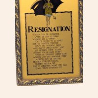 Vintage Resignation Poem Gold Tone Framed Wall Art