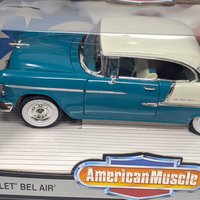 Vintage 1996 Ertl American Muscle Blue 1955 Chevrolet Bel Air Die Cast Car