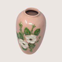 Vintage Hull Pottery Pink Floral Wildflower Art Pottery Vase