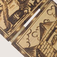 Vintage Peruvian Wood Burned Hanging Wall Plaques