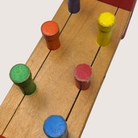 Vintage Playskool Wooden Pounding Bench Toy With Hammer