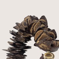 Vintage Wooden Chip And Elephant Statement Necklace
