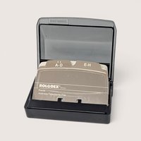 Vintage small black plastic Rolodex Petite address and telephone file with index cards