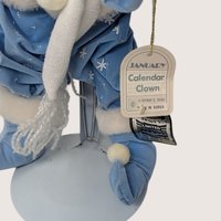 1986 Brinns January Calendar Clown Doll With Ice Skates