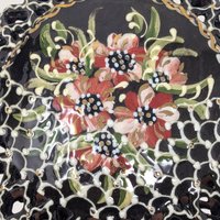 Vintage Handpainted Clay Cutout Floral Christmas Ornament