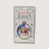 Vintage Bronson Nursery Rhyme Classics glass Christmas ornament featuring Twinkle Twinkle Little Star design in packaging