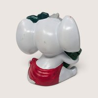 Vintage Handpainted Ceramic Mouse With Present Christmas Figurine