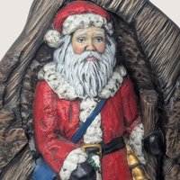 Vintage 1990s Ceramic Santa Claus Tree Vase Holiday Decor