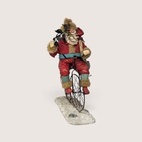 Vintage Smithsonian Institution Santa on Bicycle Christmas Figurine
