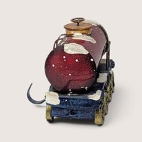 Vintage Enjoy Eggnog Train Stocking Holder Holiday Decor