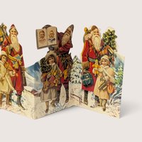Vintage 1985 Merrimack Father Christmas Fold Out Card