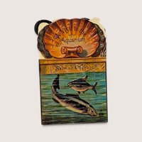 Vintage 1985 Merrimack A Visit to the Aquarium fold out old fashioned Christmas card.