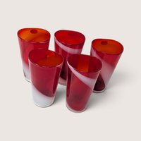 Set of 5 Vintage FTG Japan Layered Glass Tumblers