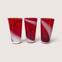 Set of 5 Vintage FTG Japan Layered Glass Tumblers