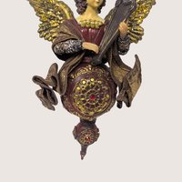 Vintage Large Fabric Mache Angel Ornament